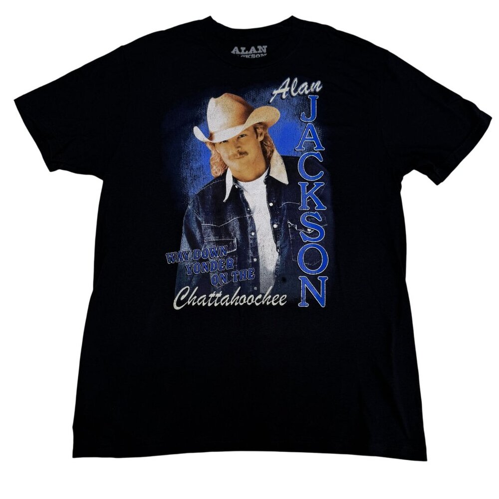 NEW Alan Jackson Graphic Photo Black SS T-Shirt, Size M NWOT